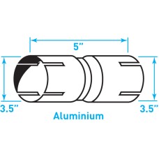 Truck Exhaust Coupler Double 16g, ​Aluminized Steel - 3.5"